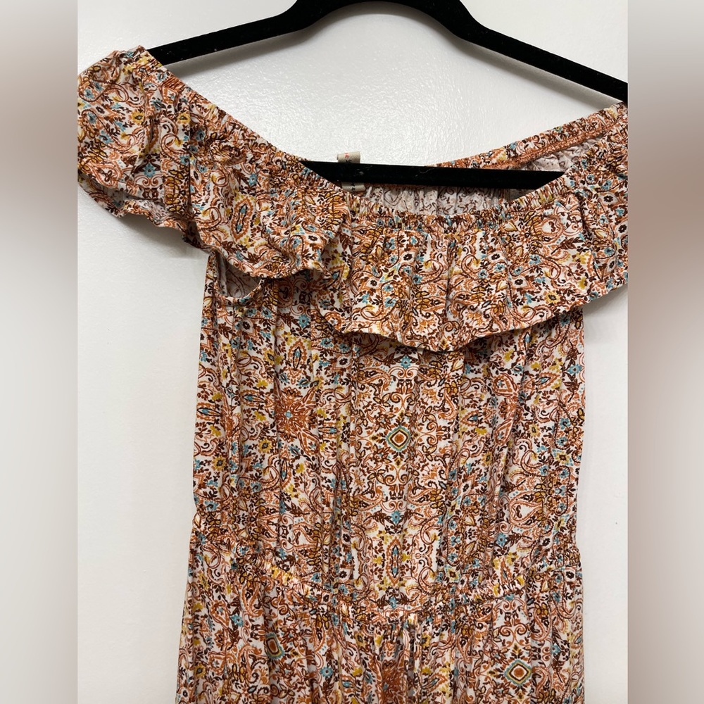 colorful off the shoulder dress float dress